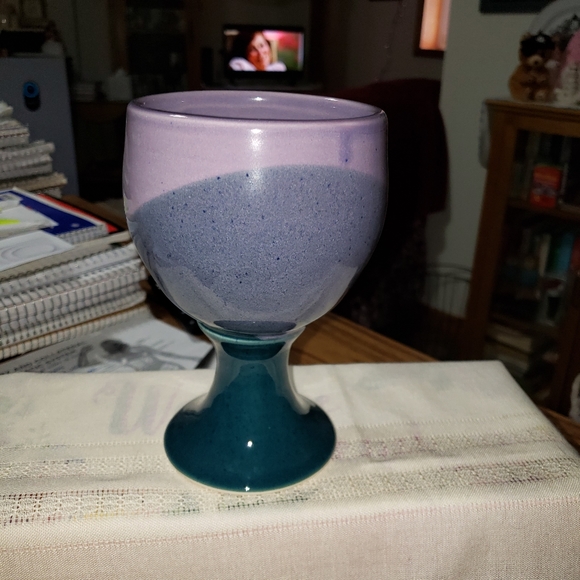 Kent Follette Purple Floral Chalice - Picture 2 of 5